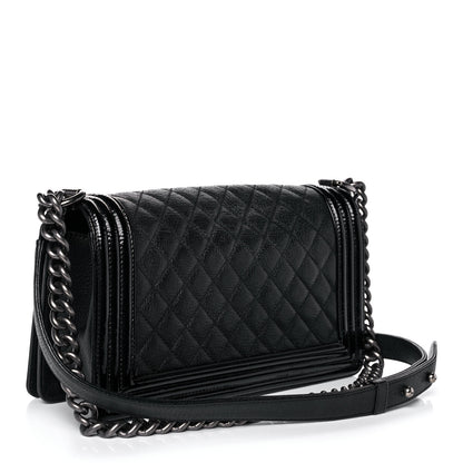 Chanel Goatskin Quilted Patent Medium Duo Boy Flap Black 3 of 15