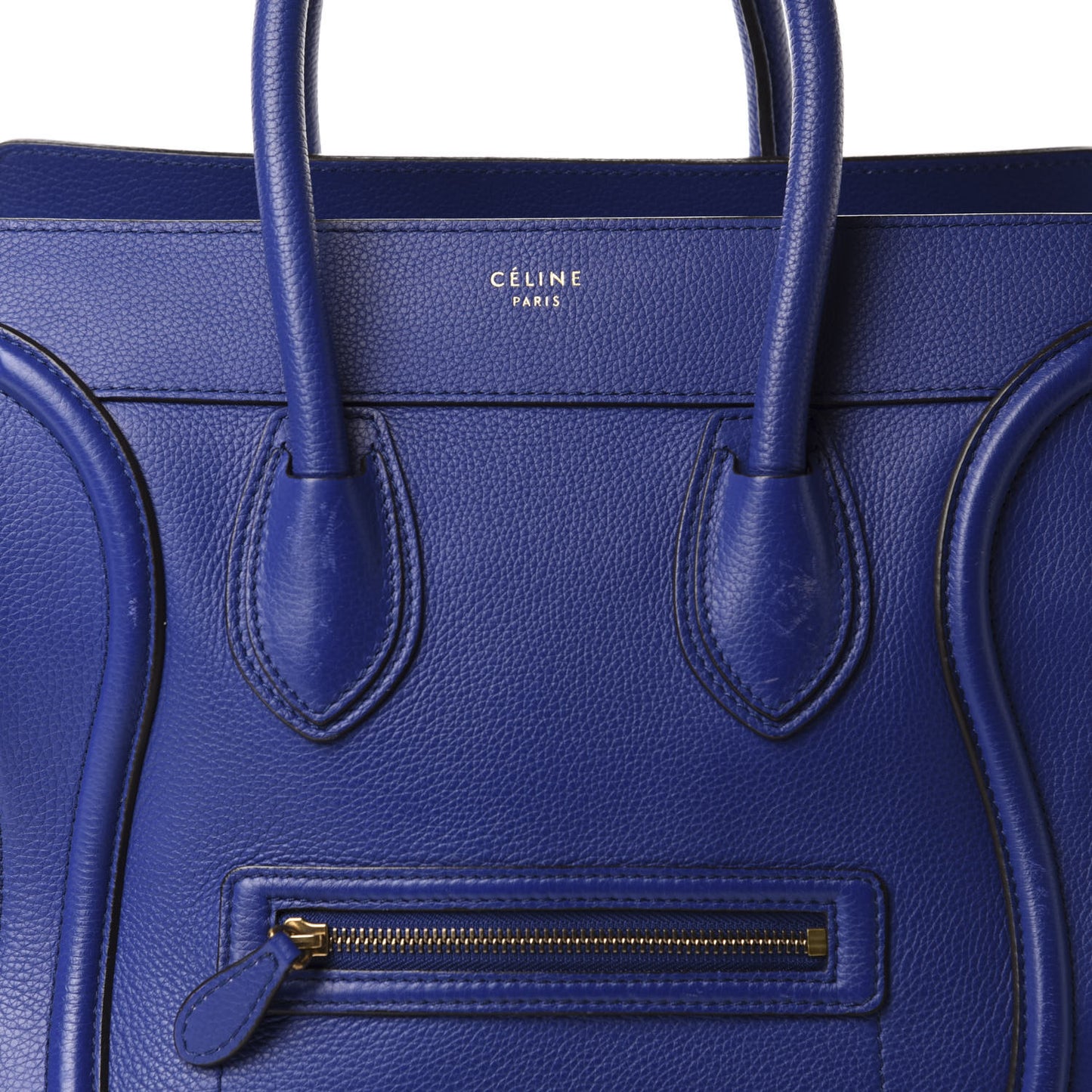 Drummed Calfskin Mini Luggage Indigo