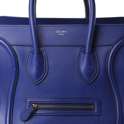 Celine Drummed Calfskin Mini Luggage Indigo 15 of 15