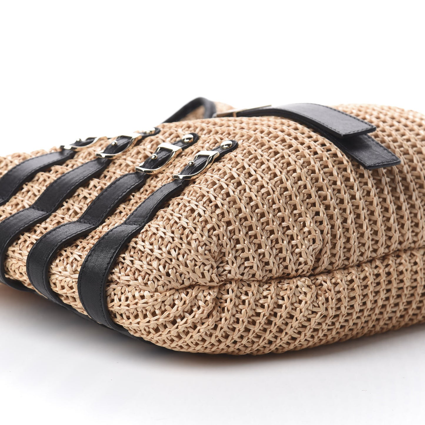 Woven Raffia Bali Hobo Taupe