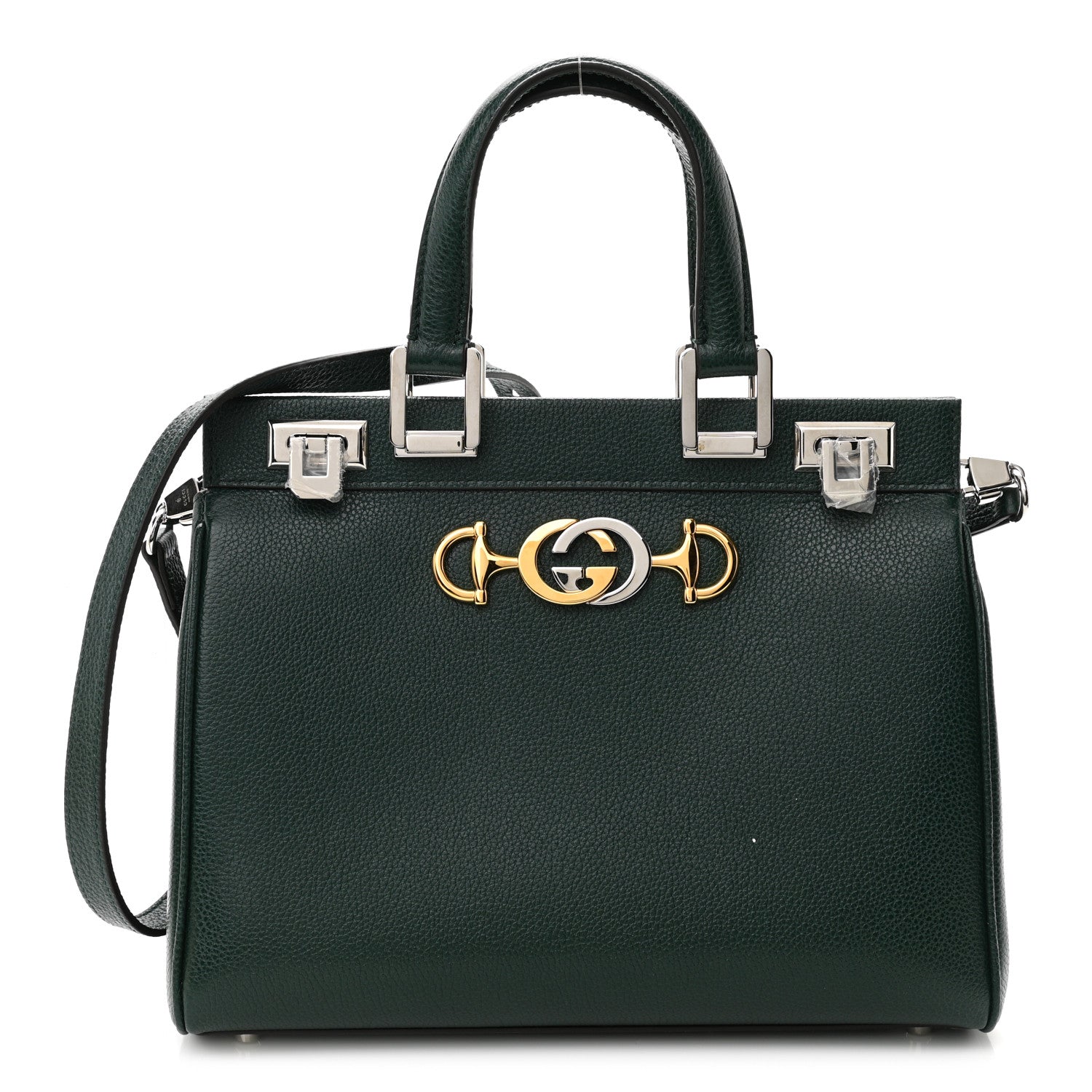 Gucci Grainy Calfskin Small Zumi Top Handle Bag Vintage Green 1 of 13