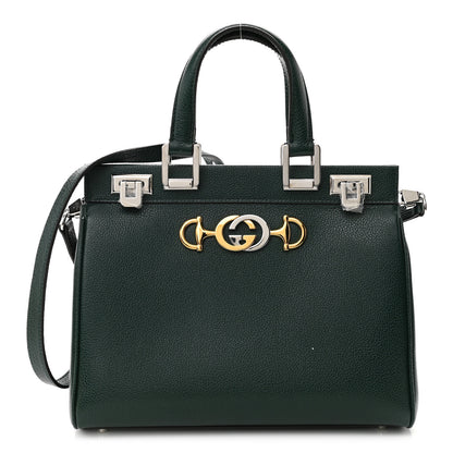 Gucci Grainy Calfskin Small Zumi Top Handle Bag Vintage Green 1 of 13