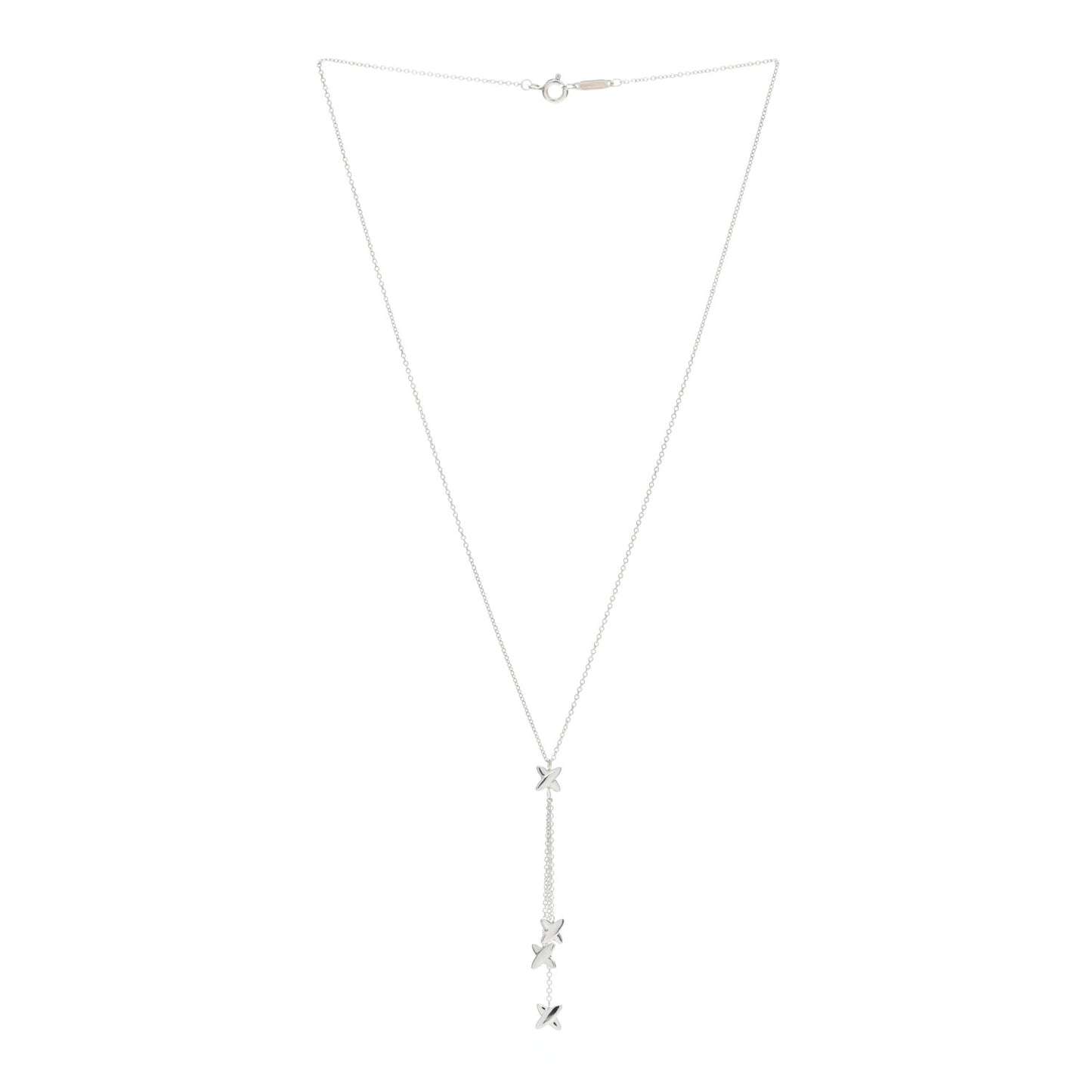 Sterling Silver X Lariat Necklace