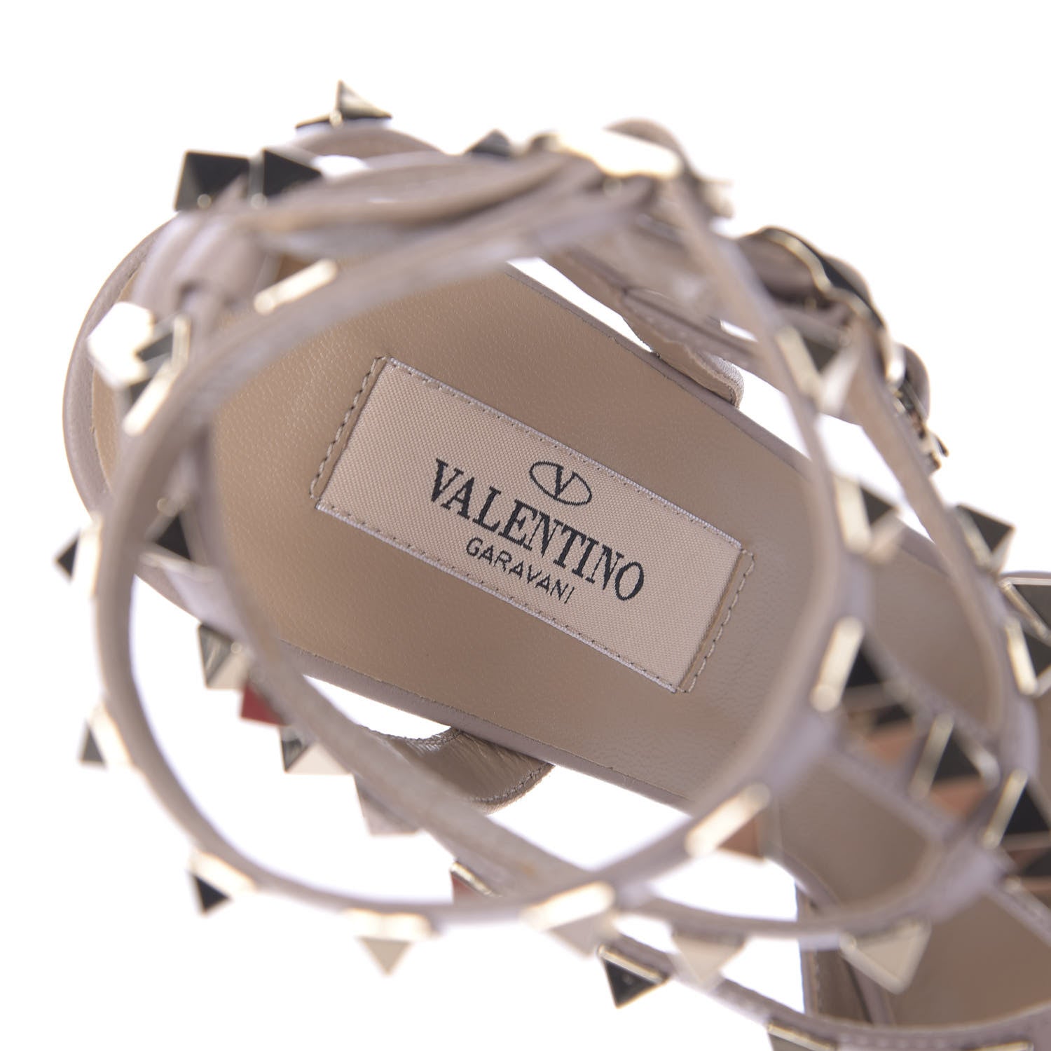 Valentino Garavani Calfskin Nappa Rockstud Ankle Strap 65mm Pumps 36.5 Amadeus Poudre 8 of 10
