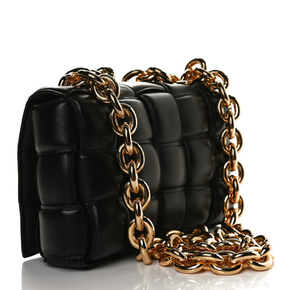 Bottega Veneta Lambskin Maxi Intreccio Padded Chain Cassette Crossbody Bag Black 5 of 33