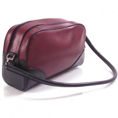 Prada Leather Bowler Tote Maroon Black 3 of 11