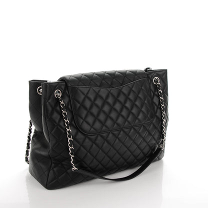 Chanel Calfskin Quilted Flap Tote Black 3 of 7
