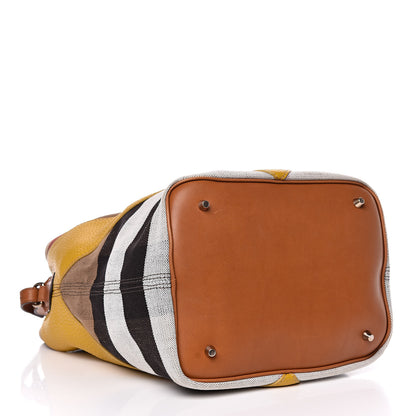 Burberry Canvas Mega Check Calfskin Chevron Medium Hobo Multicolor 4 of 14