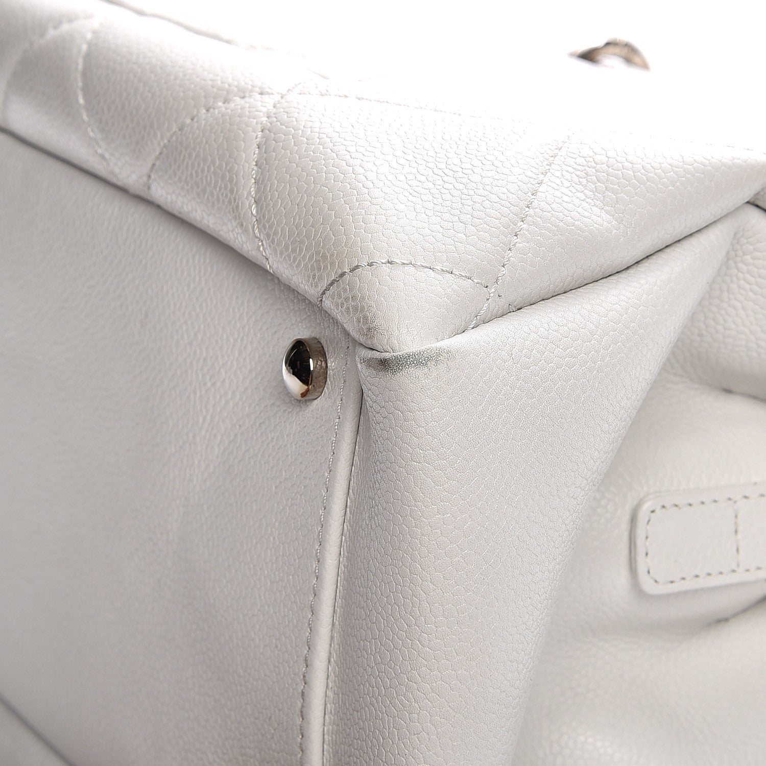 Chanel Soft Caviar Quilted CC Timeless Tote White 14 of 15