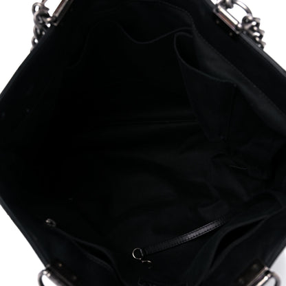 Chanel Sheepskin Quilted Chain Handle Large Shopping Tote Black 4 of 24