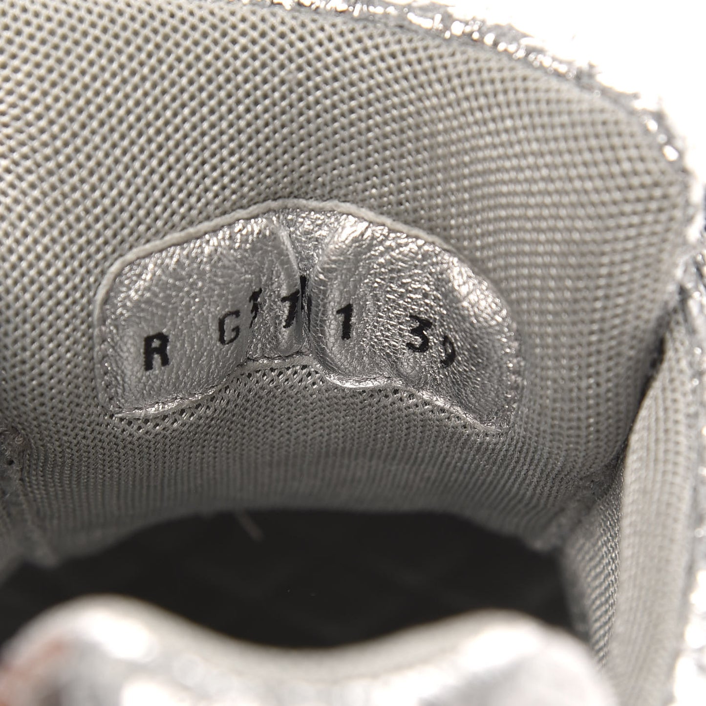 Metallic Crackled Calfskin CC Sneakers 39 Silver