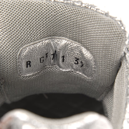 Chanel Metallic Crackled Calfskin CC Sneakers 39 Silver 8 of 9
