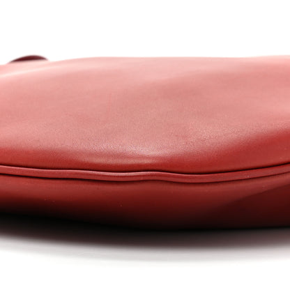 Saint Laurent Smooth Calfskin Paris VII Large Flat Hobo Red 11 of 15