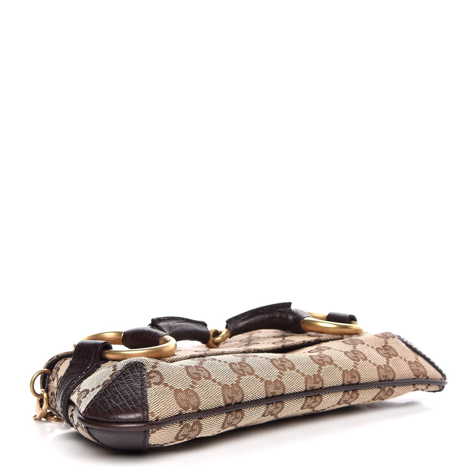 Gucci Monogram Horsebit Clutch Dark Brown 4 of 8