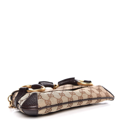 Gucci Monogram Horsebit Clutch Dark Brown 4 of 8