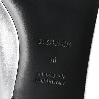 Hermes Nappa Lovely Slingback Flats 40 Gris Argent 7 of 10