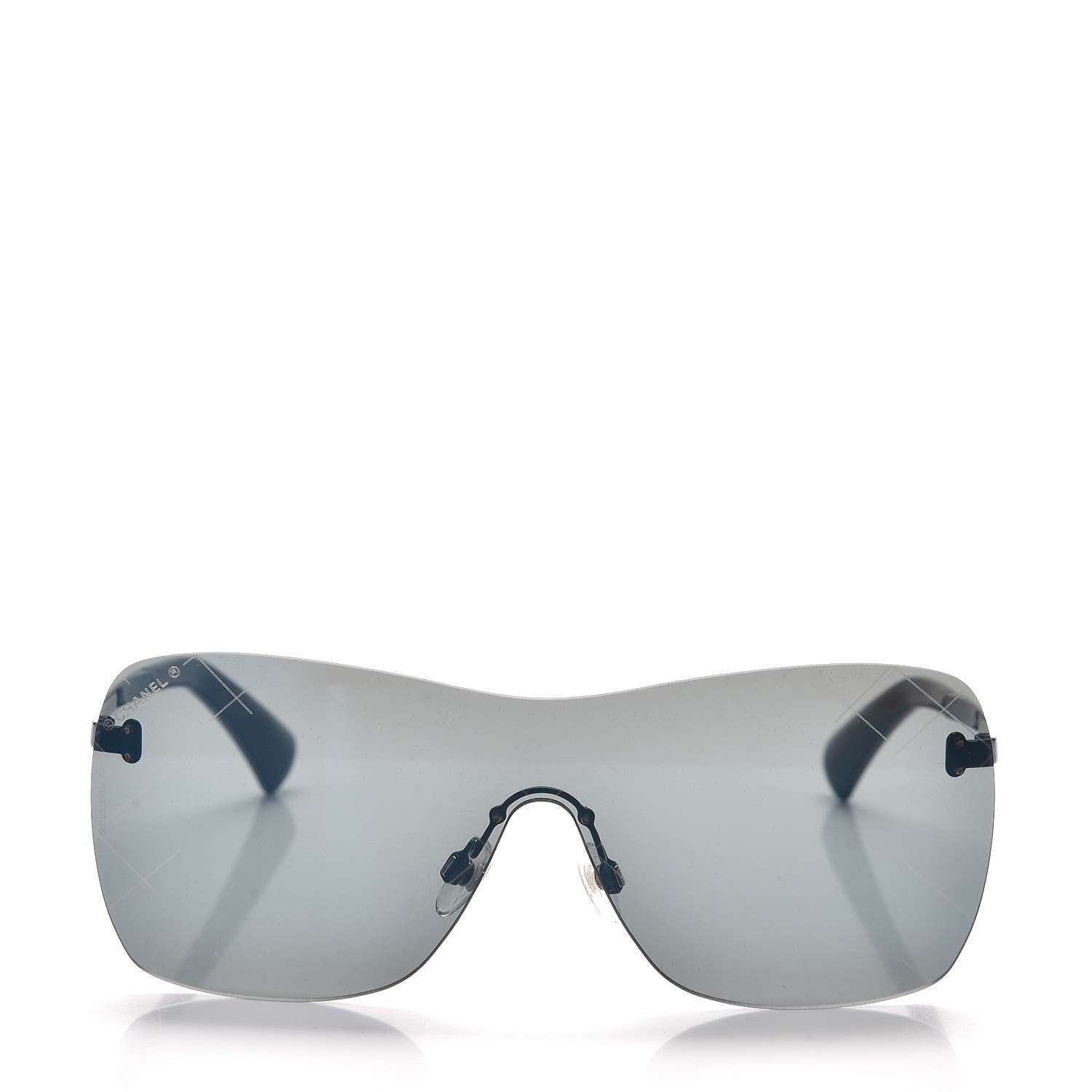 Chanel Shield Runway Sunglasses 4215 Silver Blue Mirror 2 of 7