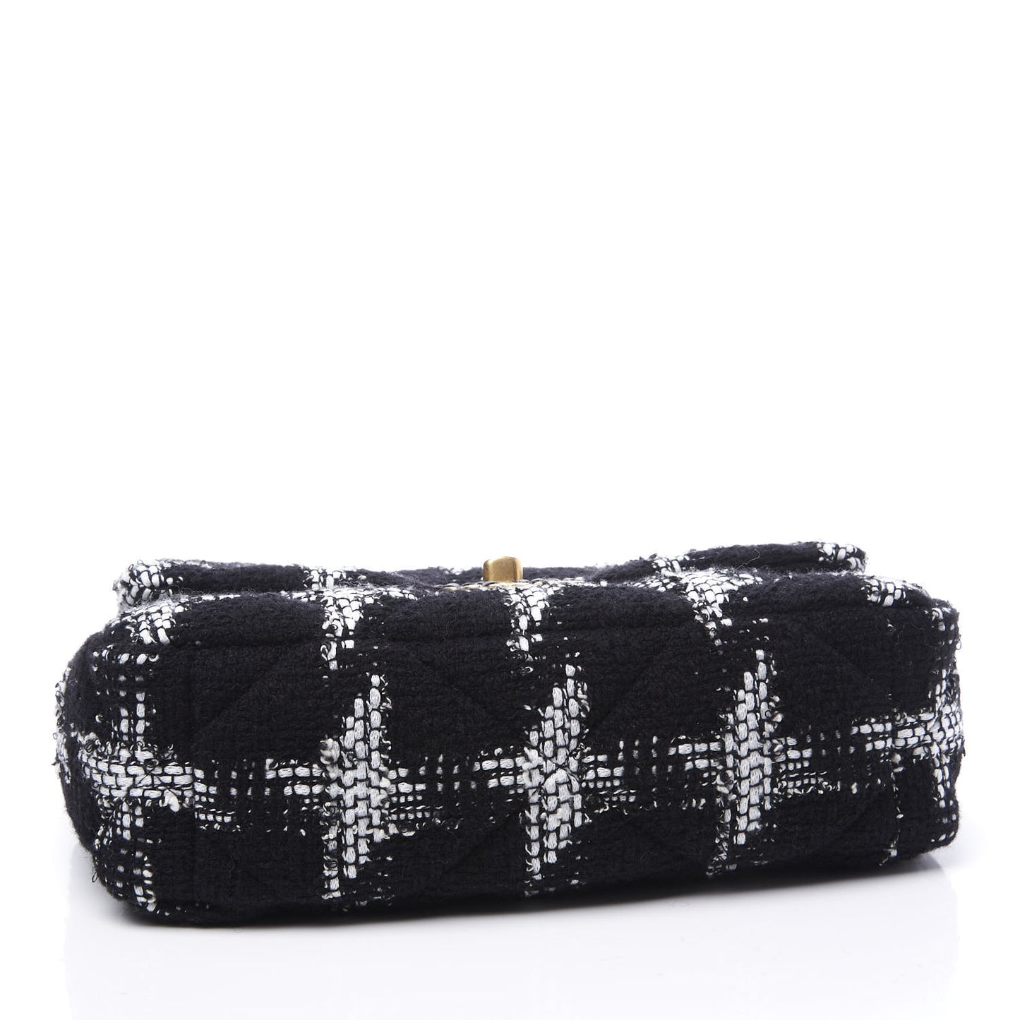 Tweed Quilted Medium 19 Flap Black White