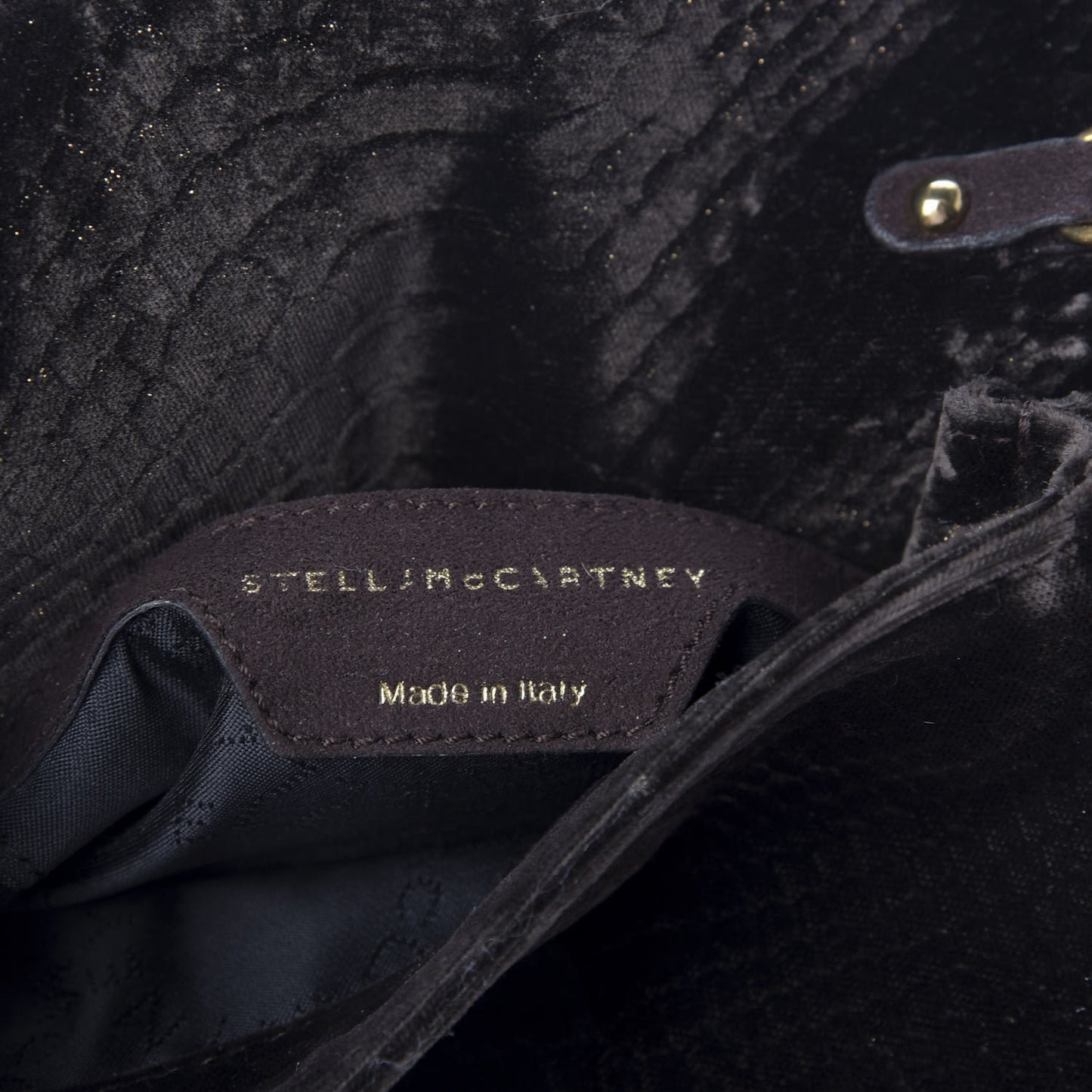 Velvet Python Embossed Falabella Crossbody Bag Bronze