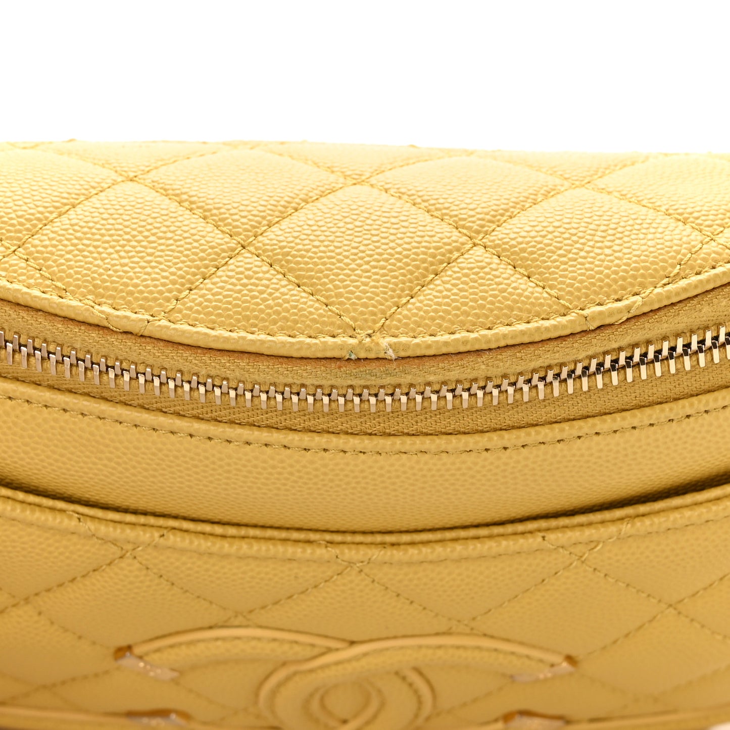 Caviar Quilted Filigree Waist Bag Yellow