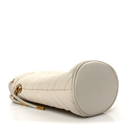Gucci Calfskin Matelasse Mini GG Marmont 2.0 Bucket Bag White 4 of 8