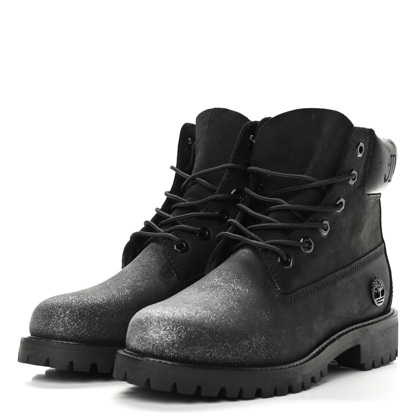 X TIMBERLAND Nubuck Glitter Womens Ankle Boots 38 Black Gunmetal