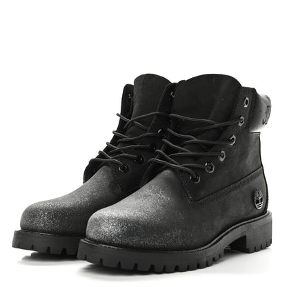 Jimmy Choo X TIMBERLAND Nubuck Glitter Womens Ankle Boots 38 Black Gunmetal 2 of 10