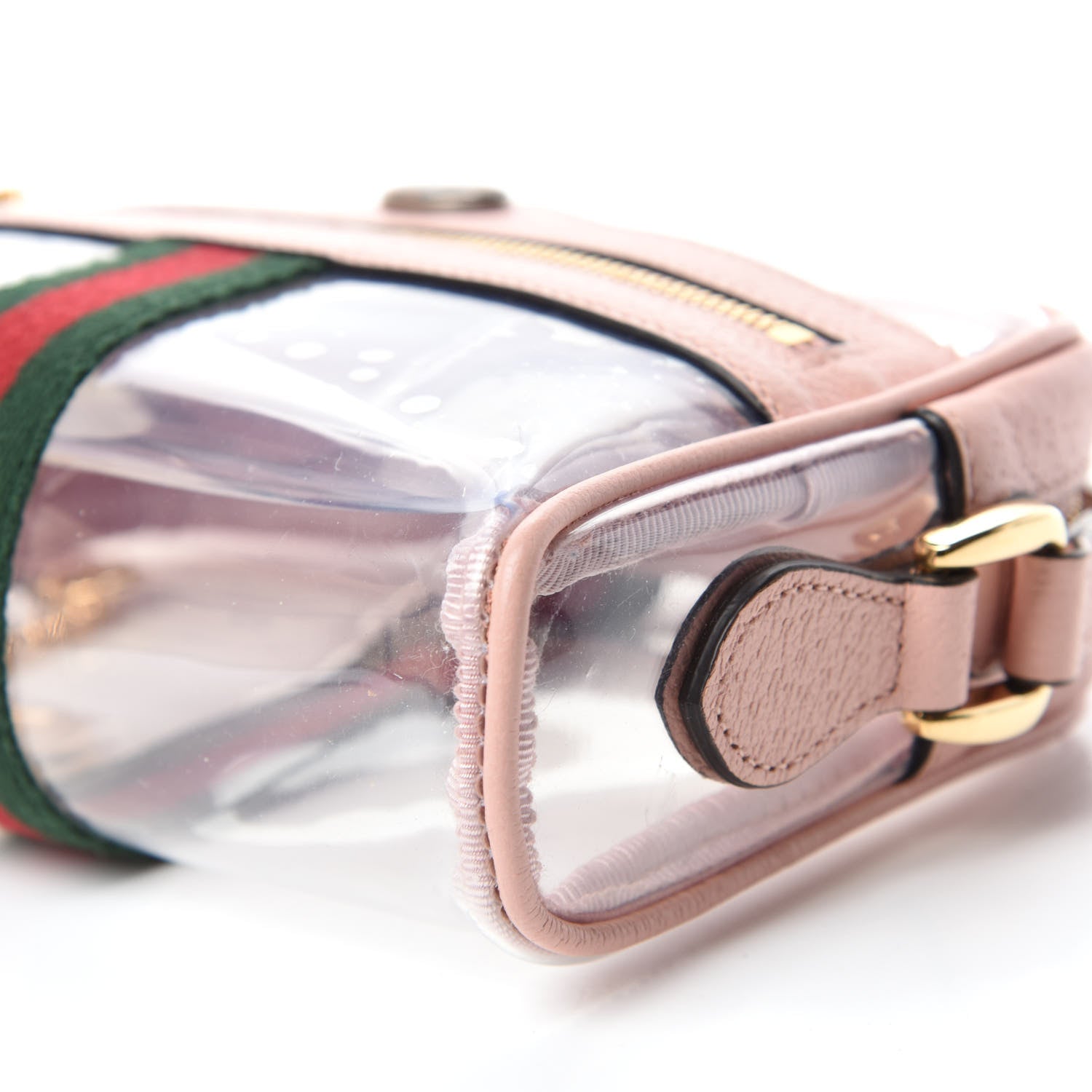 Gucci Vinyl Web Mini Ophidia Transparent Shoulder Bag Perfect Pink 7 of 10