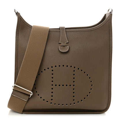 Hermes Taurillon Clemence Evelyne III PM Etoupe 1 of 12