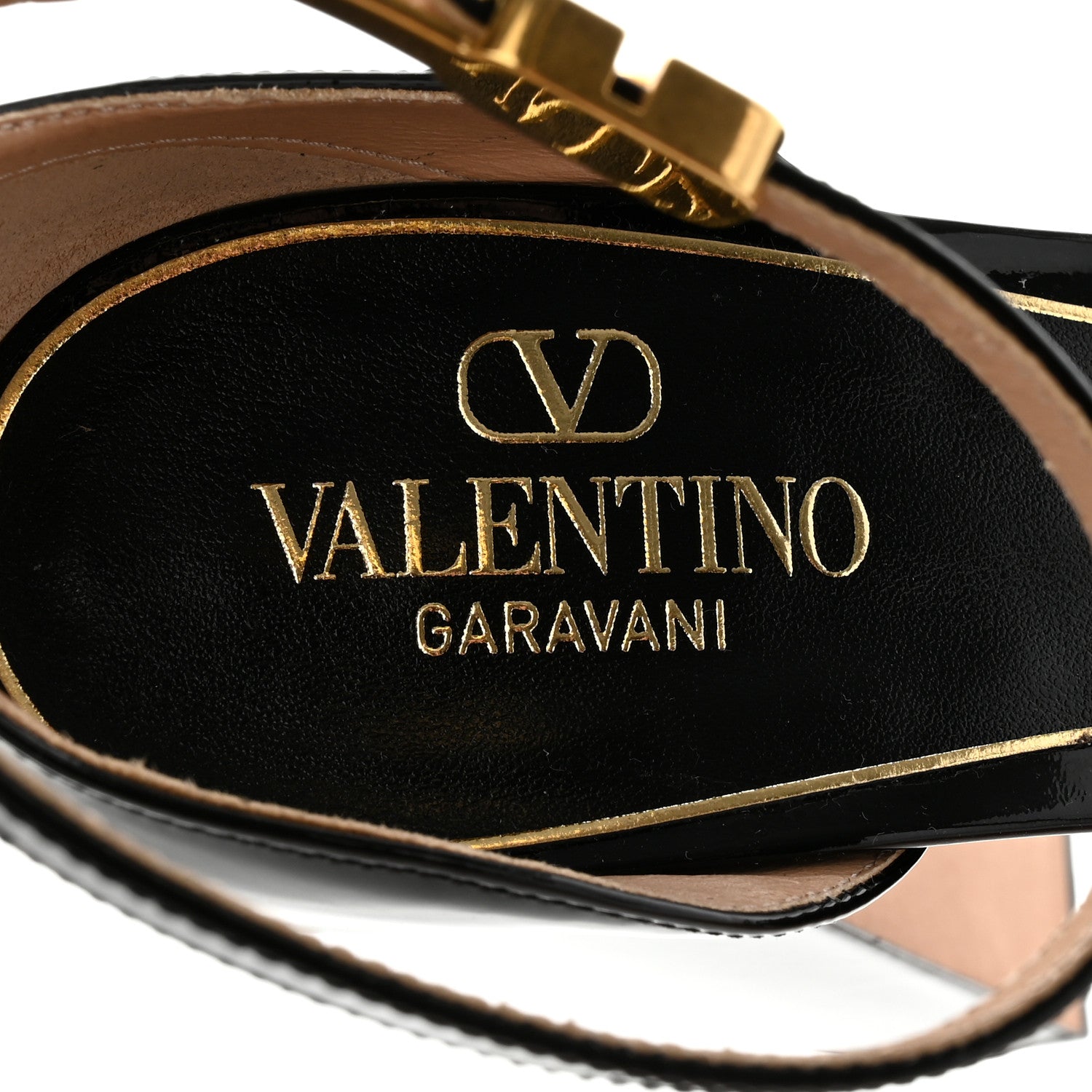 Valentino Garavani Patent Tan-Go 55/155mm Platform Sandals 37.5 Black 7 of 9