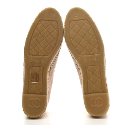 Chanel Lambskin CC Espadrilles 39 Beige Black 5 of 11
