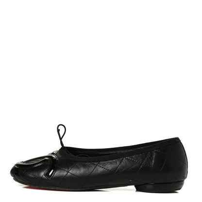 Chanel Lambskin Quilted Cambon Ballerina Flats 36 Black 1 of 9