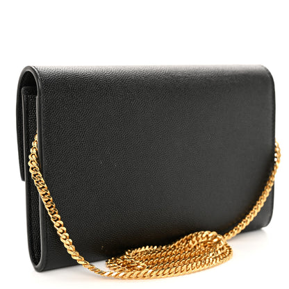 Saint Laurent Grain de Poudre Uptown Chain Wallet Black 3 of 10