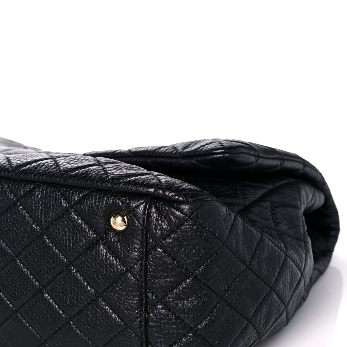Calfskin Quilted XXL Travel Flap Bag Navy