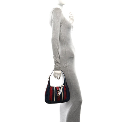 Gucci Snakeskin Web Small Jackie 1961 Hobo Rosso Ancora Blue 2 of 10