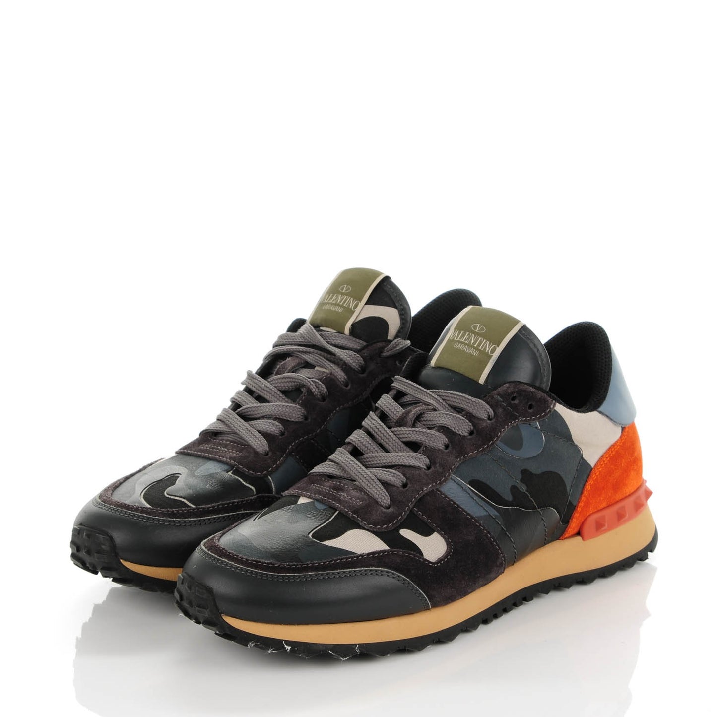 Nappa Suede Camouflage Womens Rockrunner Sneakers 40 Multicolor