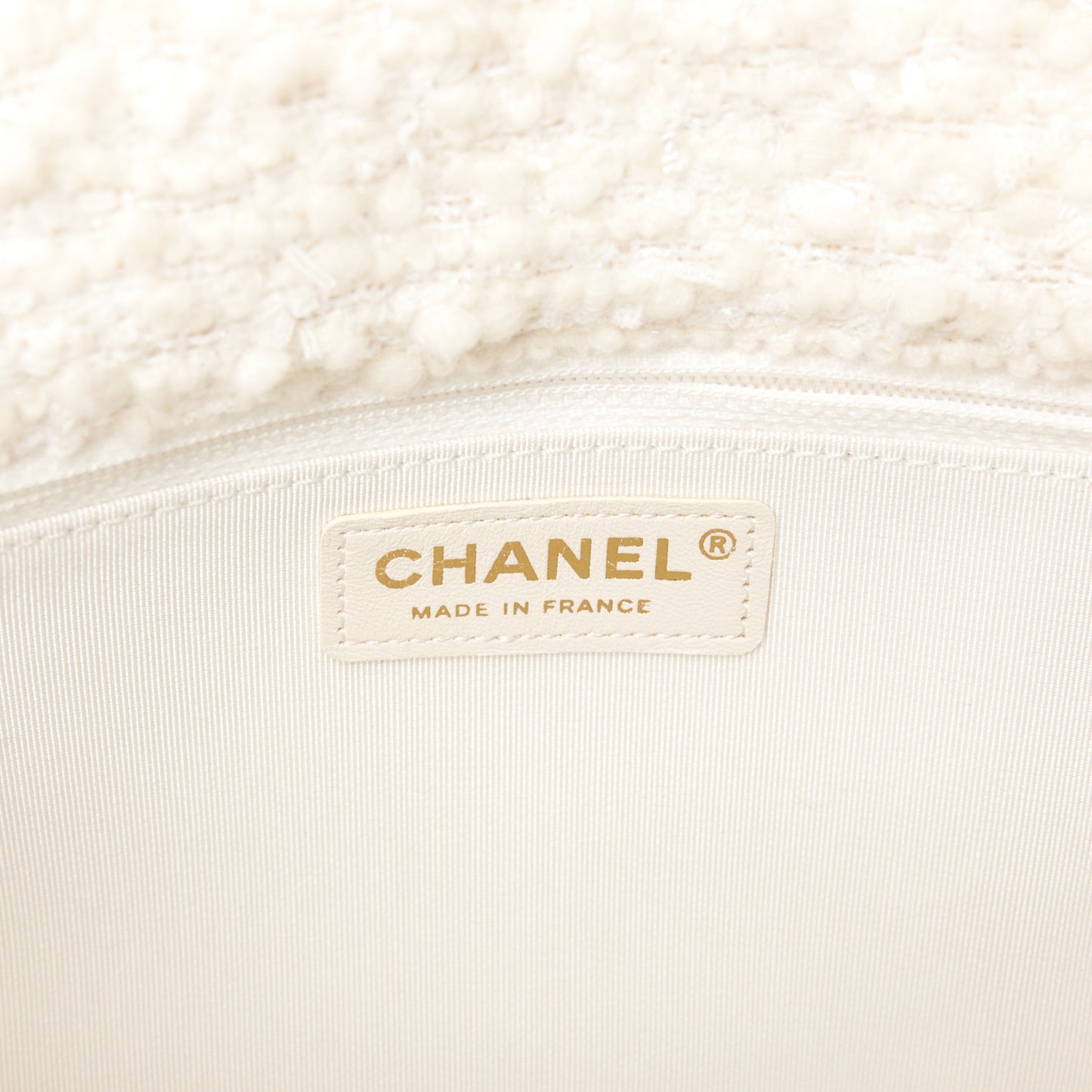 Tweed Medium Single Flap White
