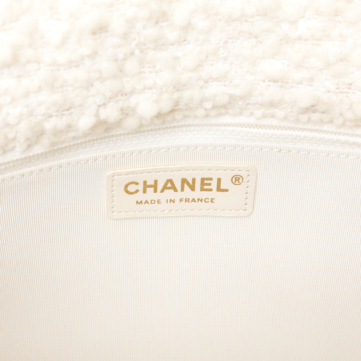 Chanel Tweed Medium Single Flap White 6 of 10