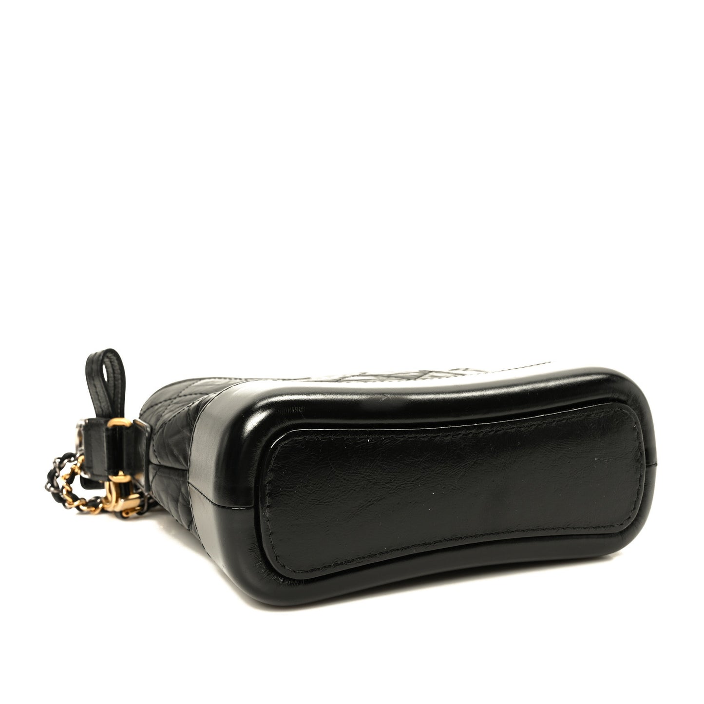 Aged Calfskin Quilted Small Gabrielle Hobo Black