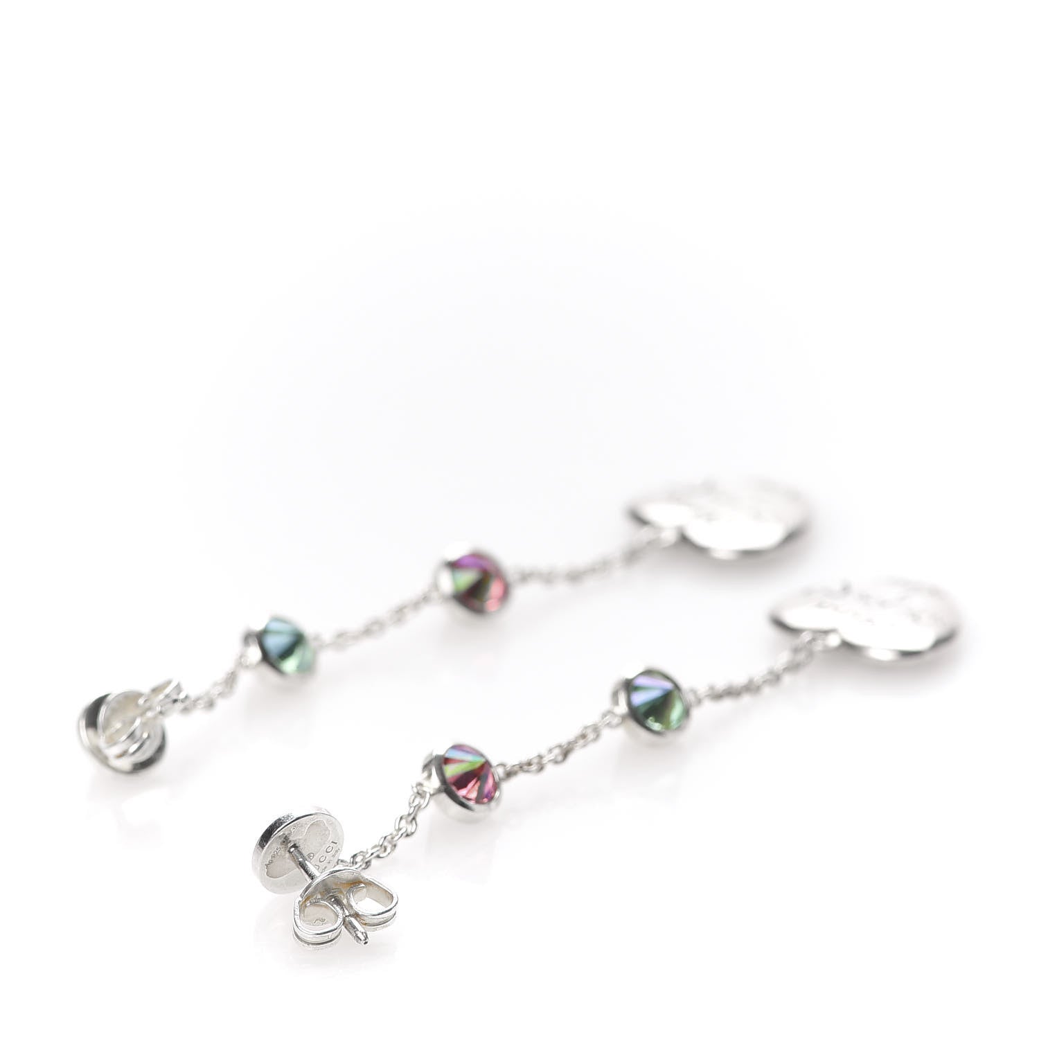 Gucci Sterling Silver Zirconia Bling For Love Heart Drop Earrings 3 of 5