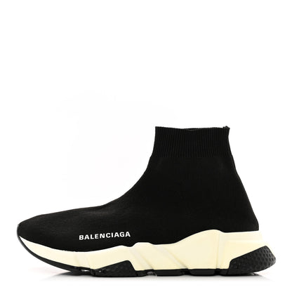 Balenciaga Neoprene Knit Womens Speed Sneakers 37 Black White 1 of 8