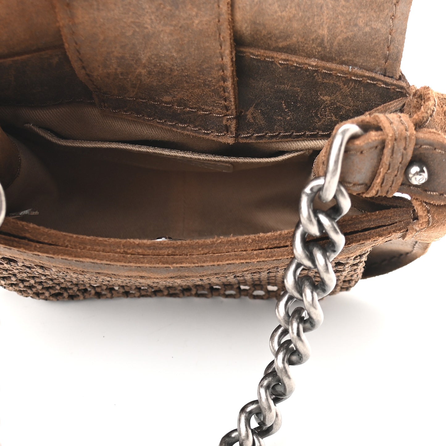 Nubuck Stitched Small Highlander Messenger Brown