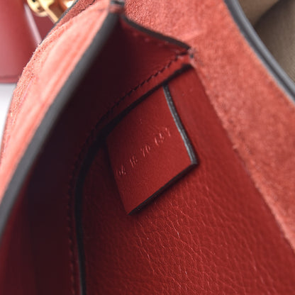 Chloe Suede Calfskin Quilted Embroidered Small Tess Bag Reddish Brown 8 of 8