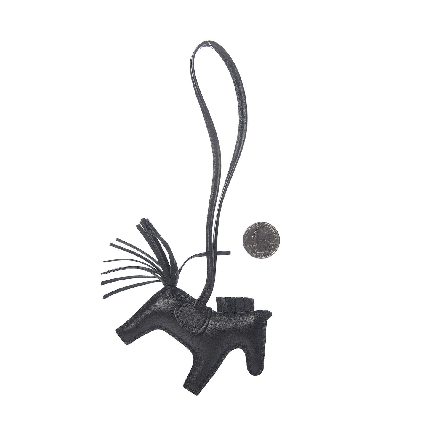 Milo Lambskin Grigri Rodeo Horse Bag Charm PM So Black