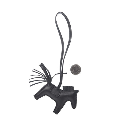 Hermes Milo Lambskin Grigri Rodeo Horse Bag Charm PM So Black 2 of 3