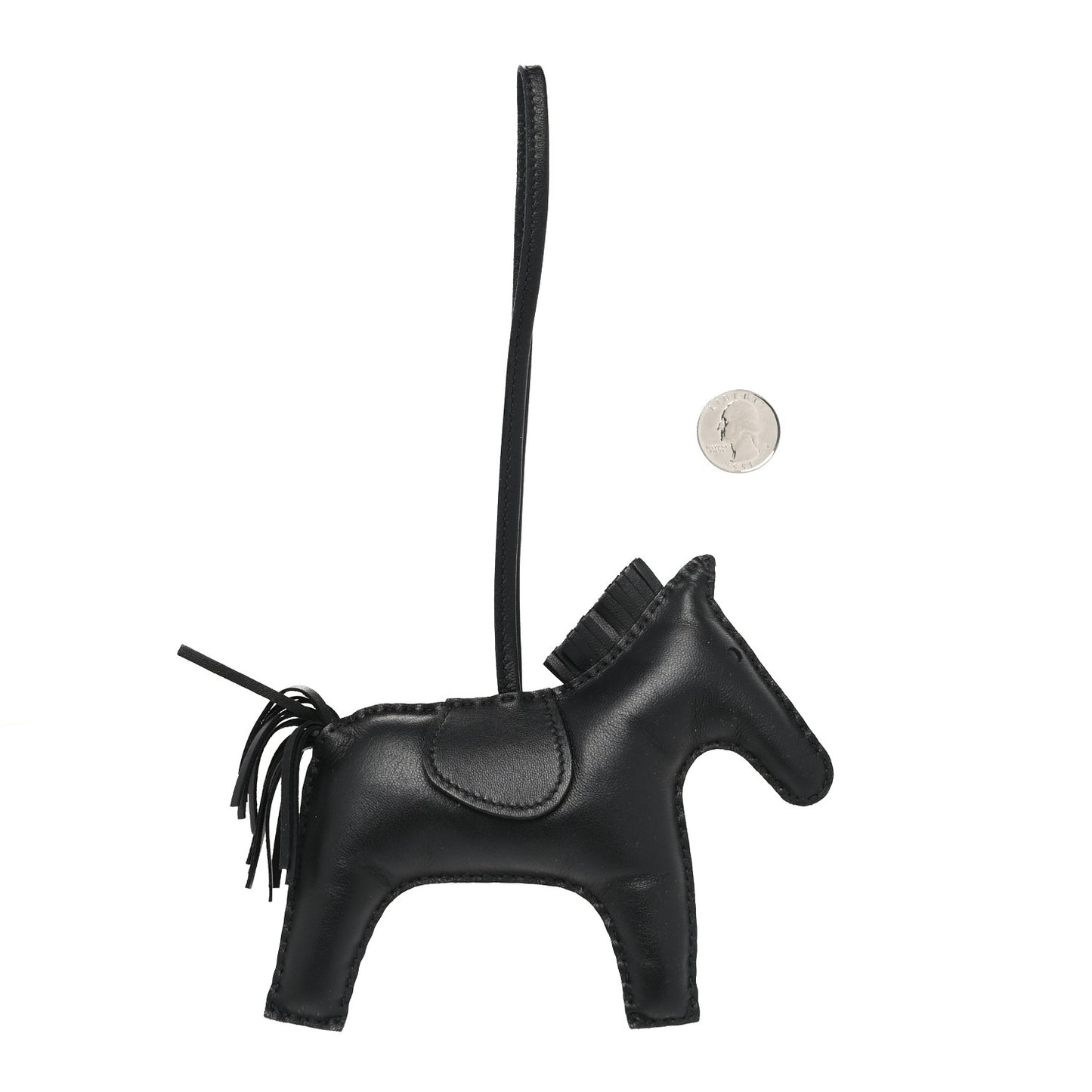 Milo Lambskin Grigri Rodeo Horse Bag Charm GM So Black