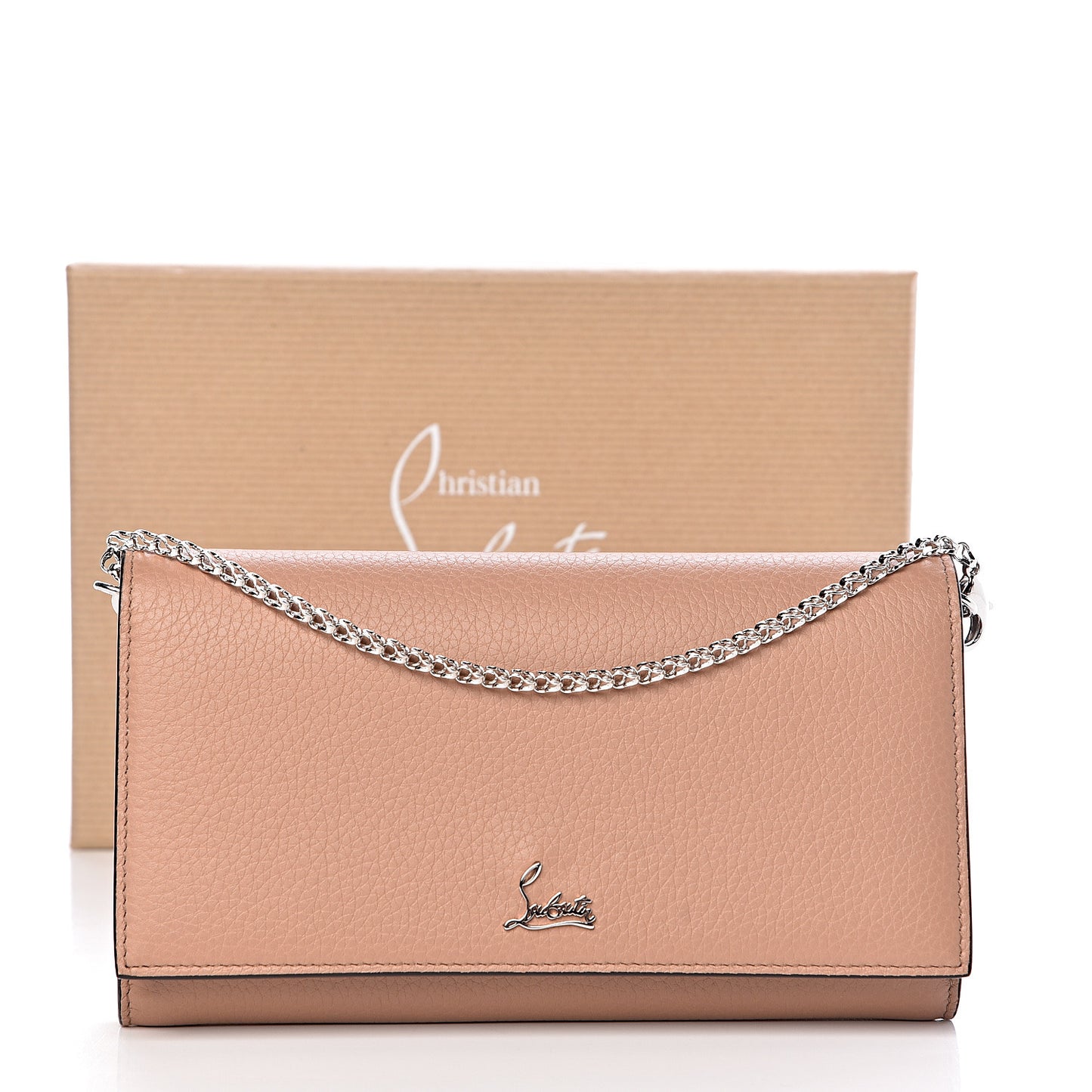 Calfskin Boudoir Chain Wallet Nude