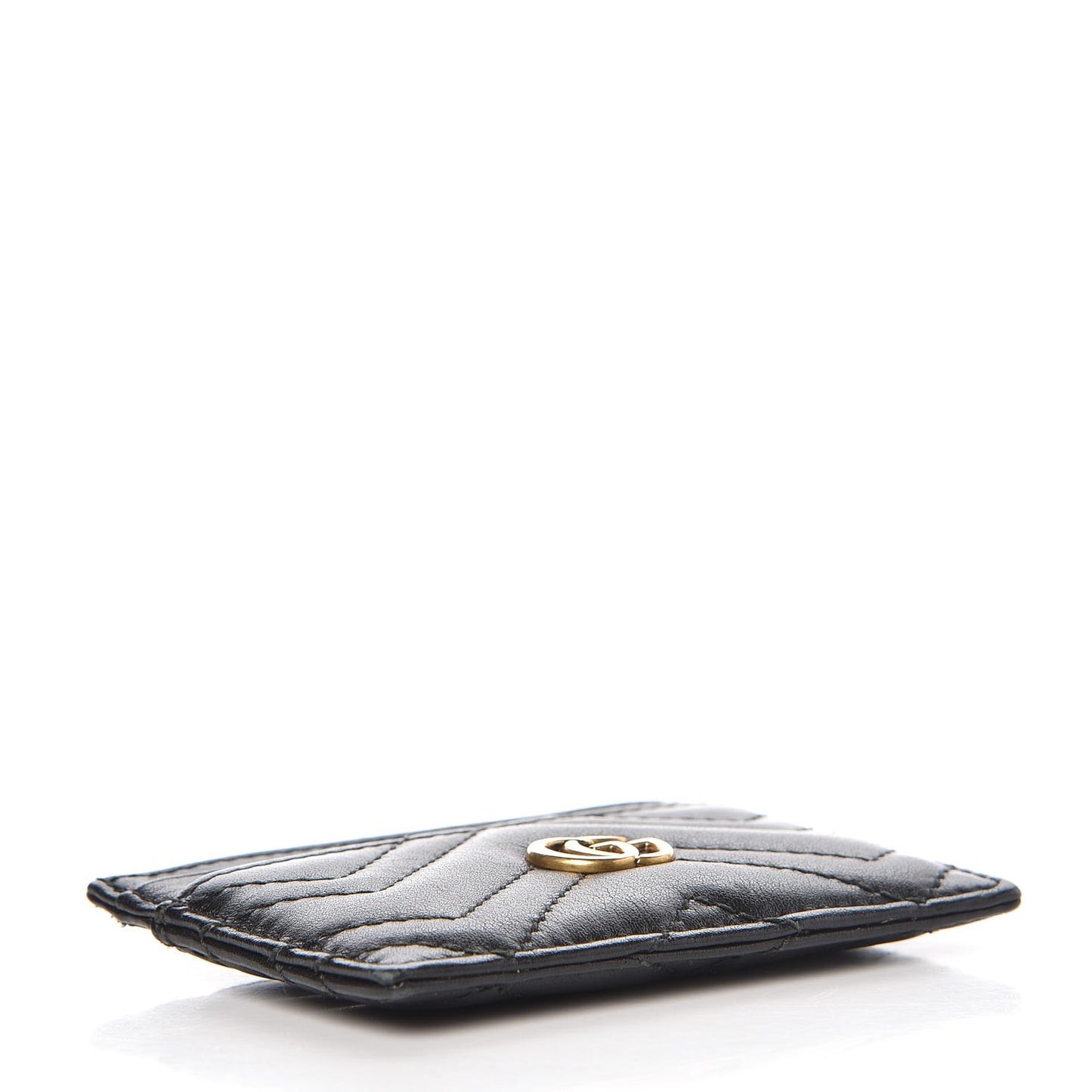 Calfskin Matelasse GG Marmont Card Holder Black
