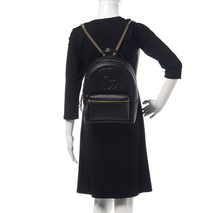 Gucci Pebbled Calfskin Soho Chain Backpack Black 2 of 9