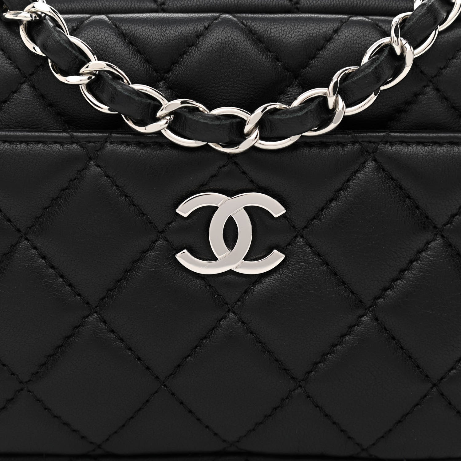 Chanel Calfskin Quilted Camera Case Black 7 of 9